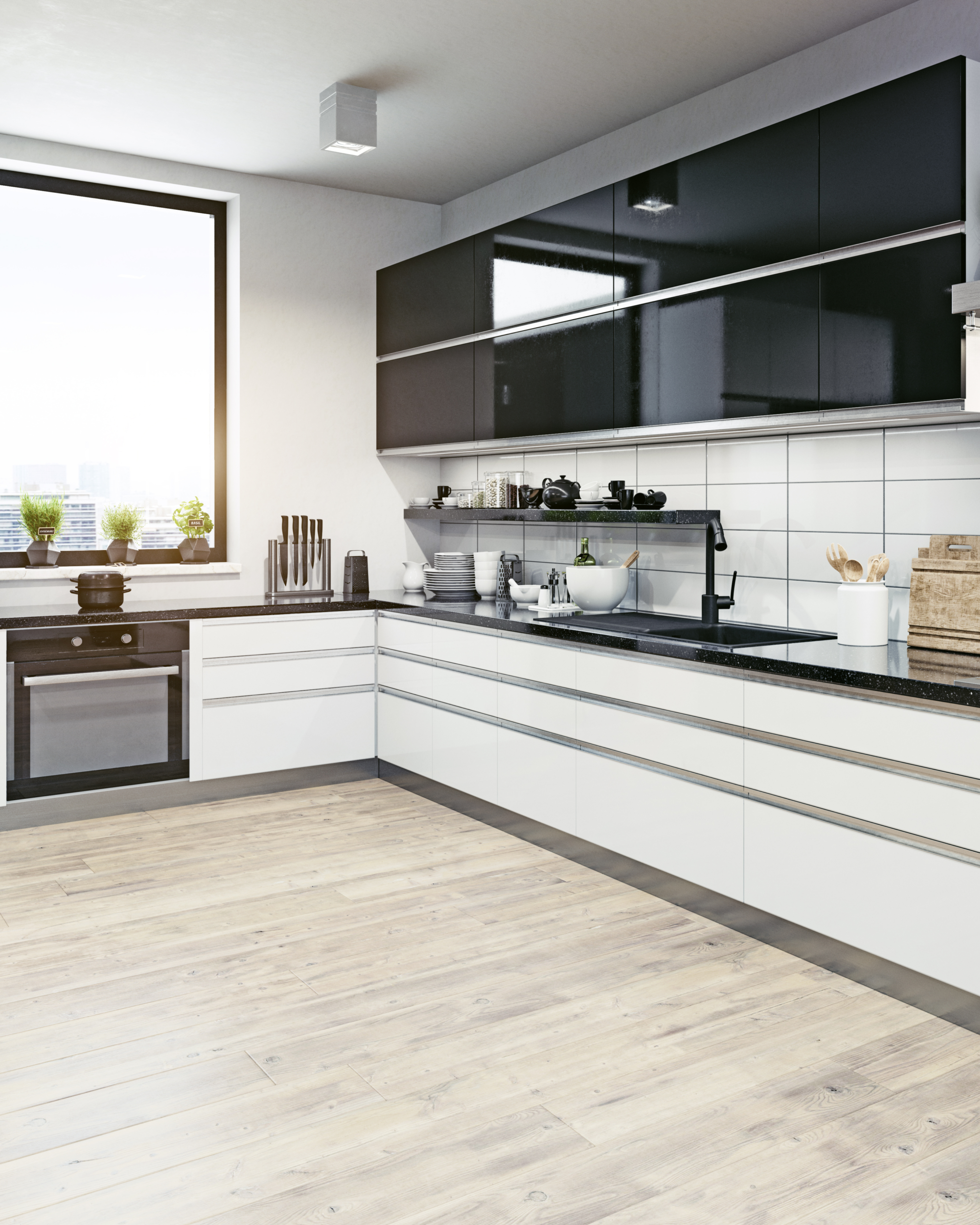 Customized Modular Kitchen L shaped kitchen